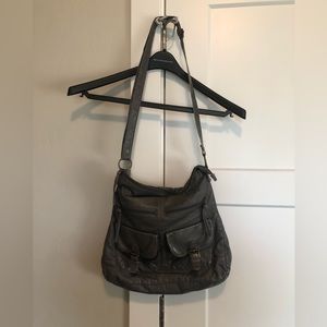 Grey leather purse